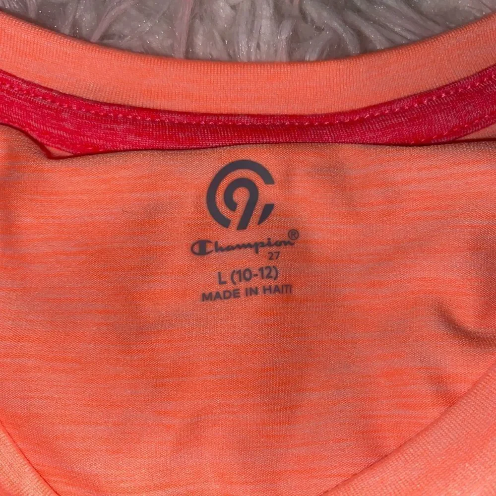 *NWT* Champion Girls L(10-12) Heathered Neon Orange Sport Shirt